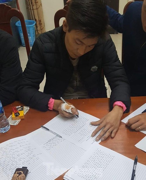 Vũ Đức Bộ tại trụ sở công an. (Ảnh: Tiền phong)