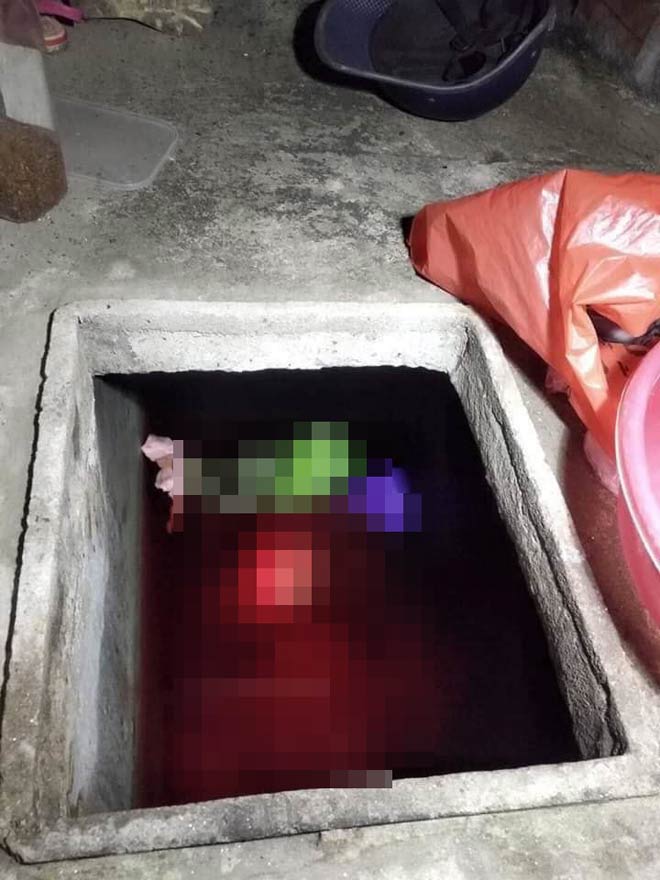 Thi thể bà H. bị con rể giấu xuống bể nước trong nhà.