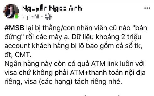 MSB lên tiếng trước thông tin để lộ data khách hàng vào tay hacker - 1