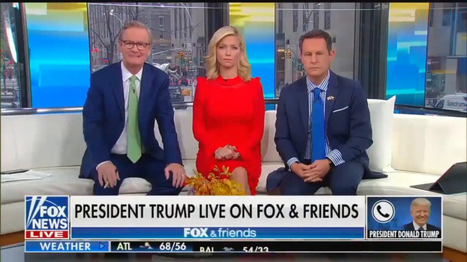 Tổng thống Mỹ Donald Trump có cuộc trả lời phỏng vấn qua điện thoại trên kênh Fox ngày 22-11. Ảnh: FOX