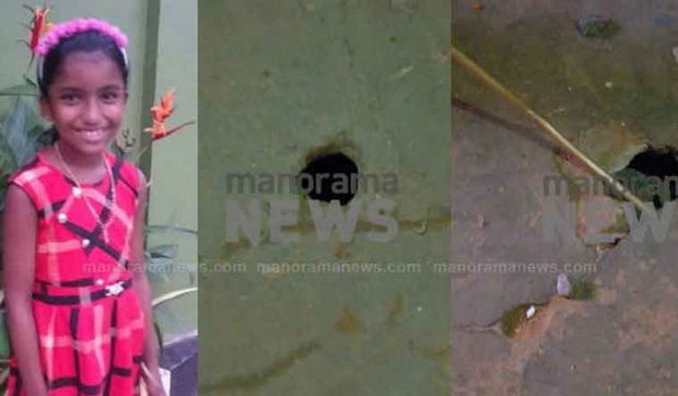 Cô bé học sinh xấu số và những lỗ hổng đáng sợ trên nền lớp học (ảnh: Theweek.in)