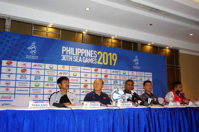 Theo kế hoạch, cuộc họp báo giữa 6 HLV của bảng B môn bóng đá nam SEA Games 2019 bắt đầu từ 12h45 (giờ địa phương).&nbsp;
