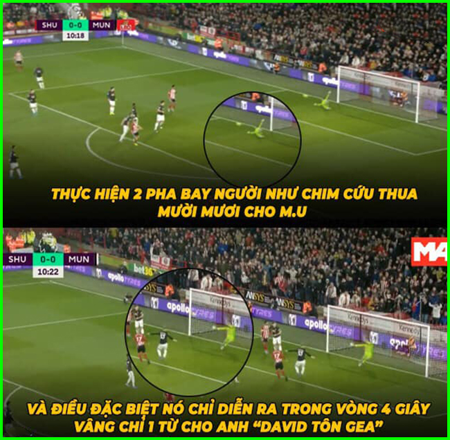 De Gea vẫn thể hiện khả năng "gánh team" như thường ngày.