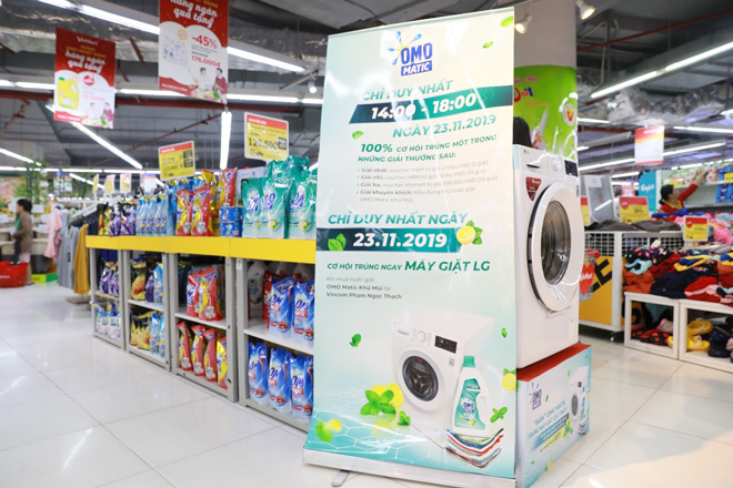 Nhiều phần thưởng có giá trị dành cho người tiêu dùng khi mua sắm sản phẩm OMO Matic