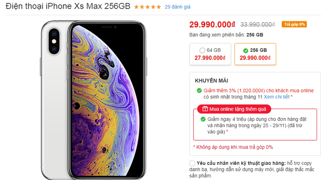 Những smartphone giảm giá dịp Black Friday, iPhone Xs Max giảm 4 triệu - 1