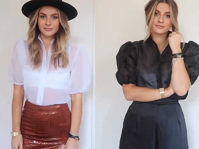 Thời trang - Phối đồ trong 1 phút với áo sơ mi vai phồng