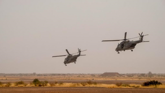 Trực thăng Pháp hoạt động ở Mali. Ảnh: CNN