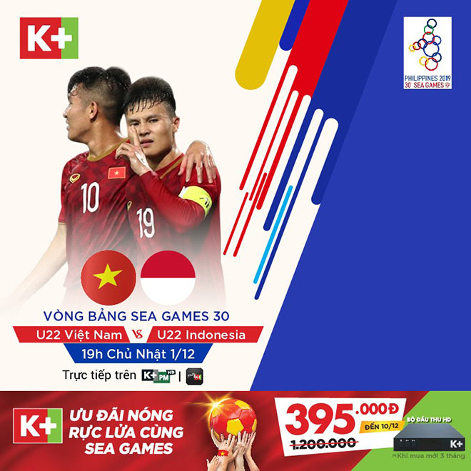 Người hâm mộ có thể theo dõi trận đấu giữa 2 kình địch Việt Nam - Indonesia cùng những phần bình luận hấp dẫn tại các kênh của K+ vào lúc 16h ngày 28/11