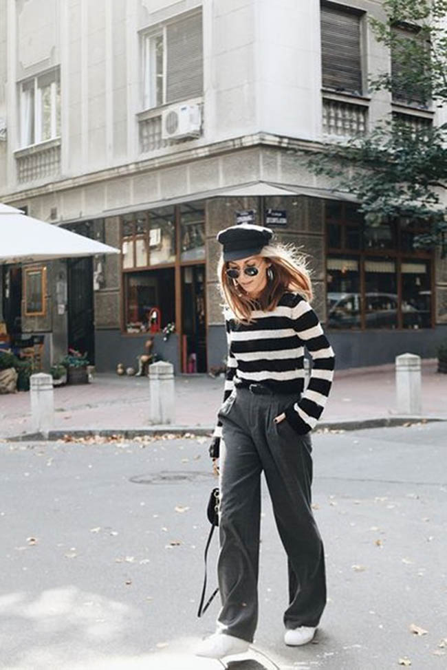 Đủ kiểu diện trang phục kẻ sọc ấn tượng, sành điệu cho mùa lạnh - 3