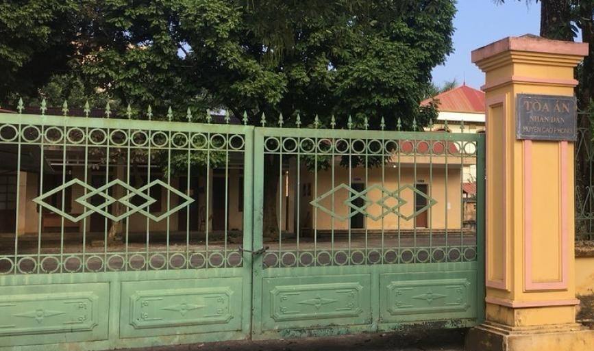 Trụ sở TAND huyện Cao Phong nơi Nguyễn Quốc Huy được bổ nhiệm làm Chánh VP (Ảnh: Báo Giao thông)