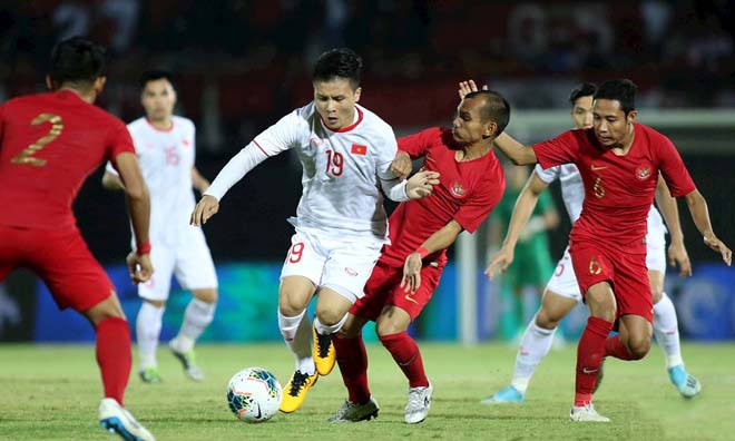 Quang Hải từng nhiều lần đối đầu với các cầu thủ Indonesia
