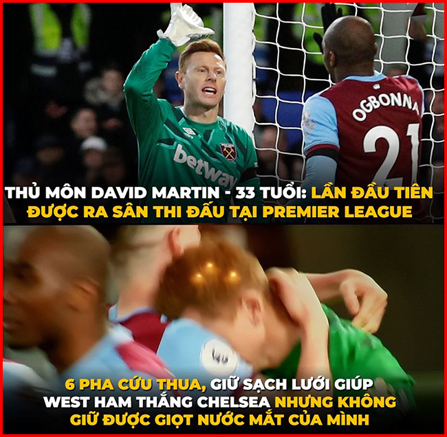Sự nghiệp bắt đầu ở tuổi 33 của thủ môn Westham.