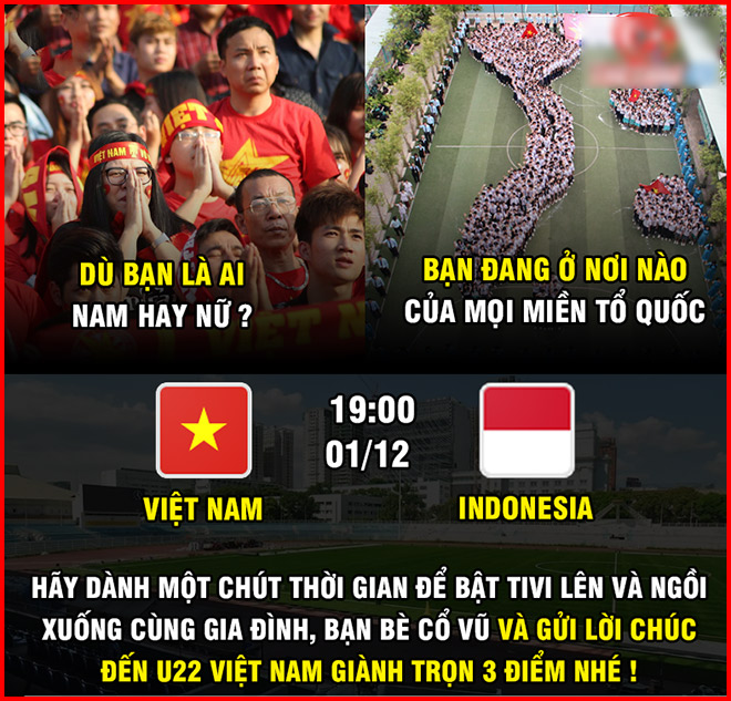 Tất cả đã sẵn sàng chờ đón đại chiến U22 Việt Nam và U22 Indonesia.