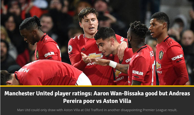 Samuel Luckhurst của tờ Manchester Evening News chỉ ra cầu thủ tệ nhất của MU trong trận gặp Aston Villa
