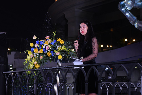 Bà Đào Nguyệt Minh - Giám đốc Kinh doanh Dự án Sunshine Garden chia sẻ tại buổi lễ ra mắt căn hộ mẫu tòa G3.