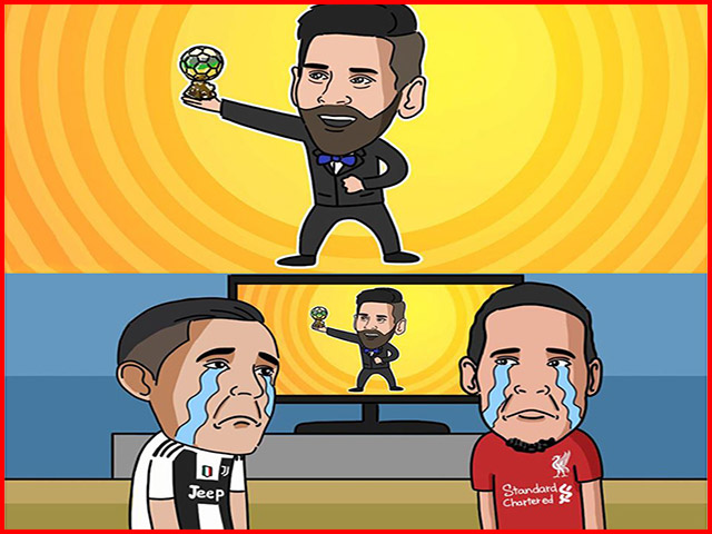 Messi "ẵm" quả bóng vàng thứ 6 khiến Ronaldo "khóc ròng"