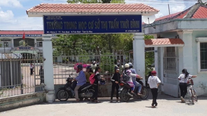 Trường THCS thị trấn Thới Bình (huyện Thới Bình, Cà Mau), nơi ông Sơn từng công tác. Ảnh: G.M
