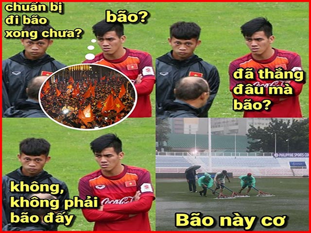 Tranh vui - Thầy Park và U22 Việt Nam phải "đi bão" gặp U22 Singapore