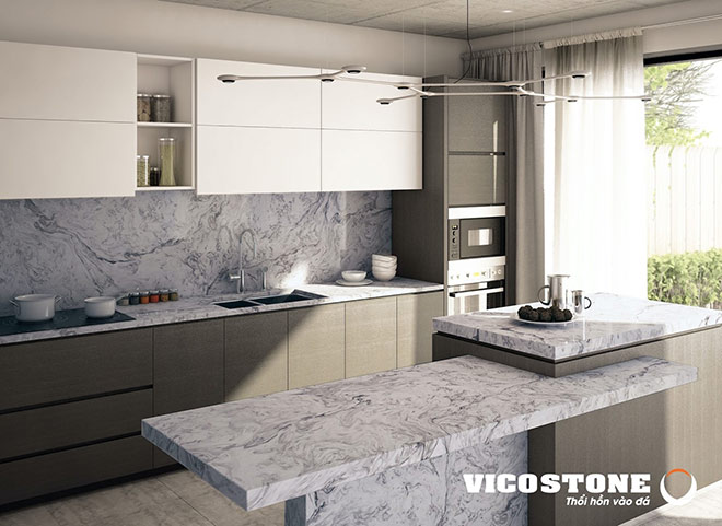 Mặt đá Vicostone - White Fusion tạo điểm nhấn cho không gian sống của bạn