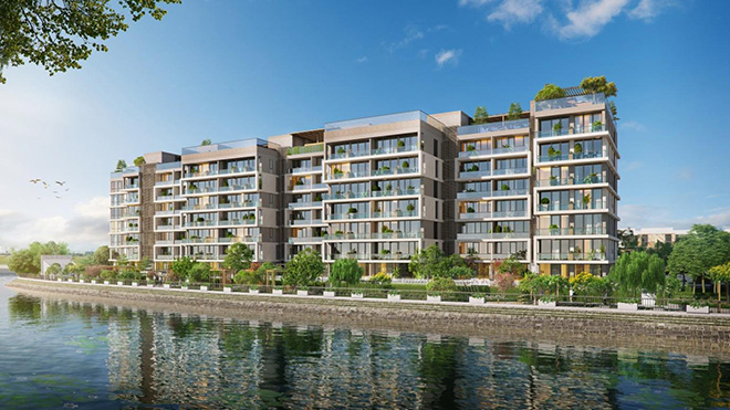 Phối cảnh dự án Panomax River Villa với 83 căn hộ hạn hữu, view sông, vườn