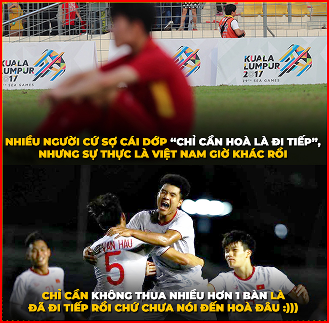 Bây giờ chỉ nghĩ đến chuyện thắng bao nhiêu bàn chứ nghĩ gì đến chuyện cầm hòa.