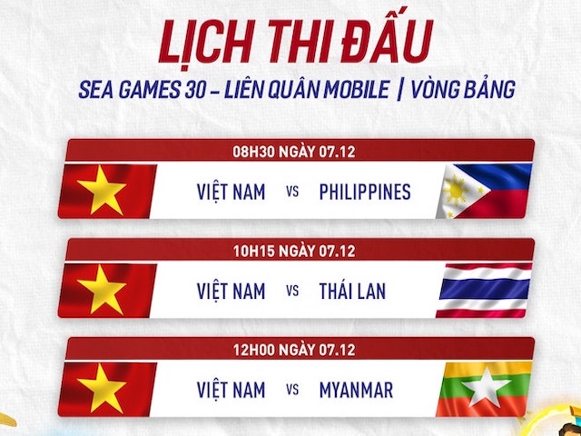 Lịch thi đấu Liên Quân Mobile của đại diện Việt Nam tại SEA Games 30
