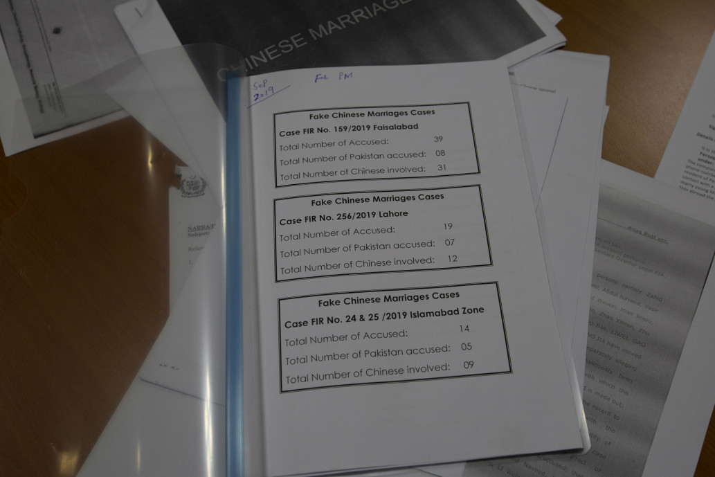 Một tệp hồ sơ điều tra về số lượng cô dâu Pakistan bị buôn sang Trung Quốc (Ảnh: AP)
