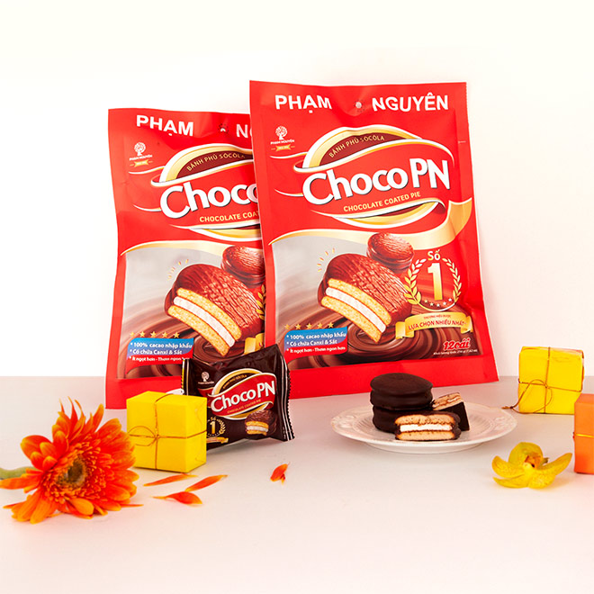 Chiếc bánh Choco PN chân ái ngày xưa nay đã đổi sang diện mạo mới bắt mắt hơn!