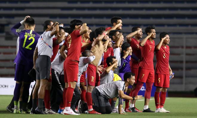 
U22 Indonesia ăn mừng như thể vừa vô địch