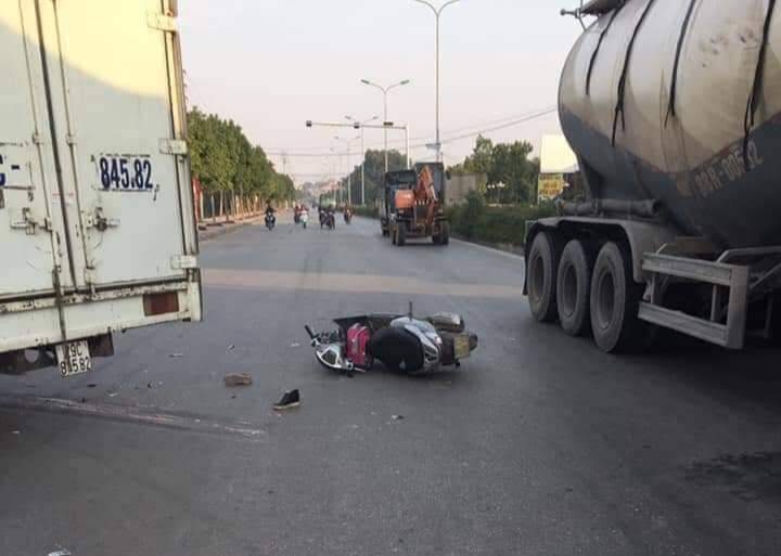 Hiện trường vụ tai nạn giao thông. Ảnh: V.H