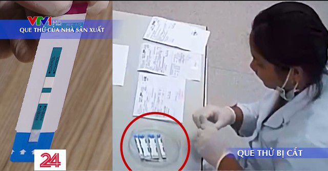 Que thử bị cắt đôi. (Ảnh cắt từ clip của VTV)