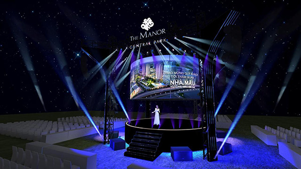 Hình ảnh 3D mô phỏng màn hình Led vòng cung chân thực sẽ có trong sự kiện The Symphony Of Love