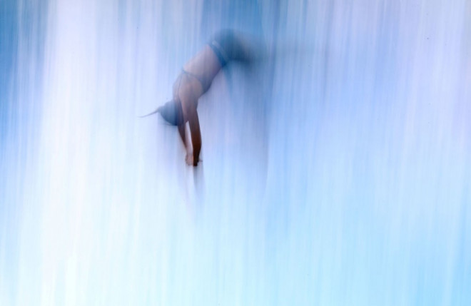 Vận động viên lặn Malaysia Ng Yan Yee
trong trận chung kết nội dung nhảy cầu 3m nữ.