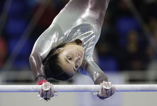 Vận động viên thể dục nghệ thuật Thái
Lan Tarrah Prayoonsuk trong một môn thi đấu.