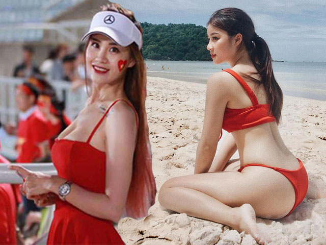 Thời trang - 4 fan nổi như cồn nhờ cổ vũ tuyển Việt Nam quá nóng bỏng khi diện bikini