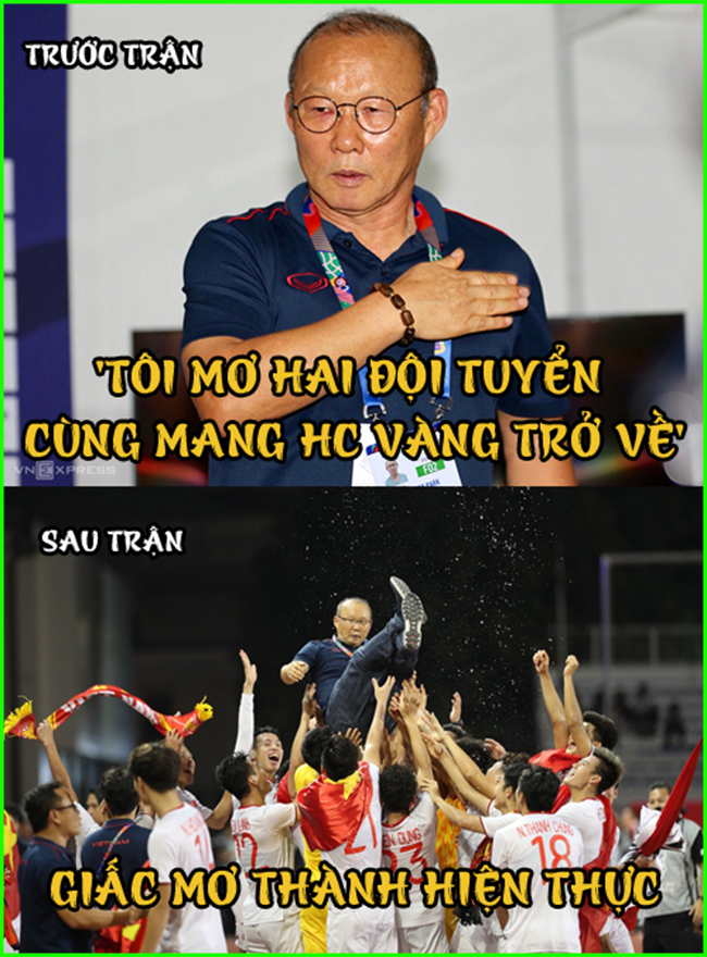 Sự sung sướng khi giấc mơ vàng SEA Games đã biến thành hiện thực.