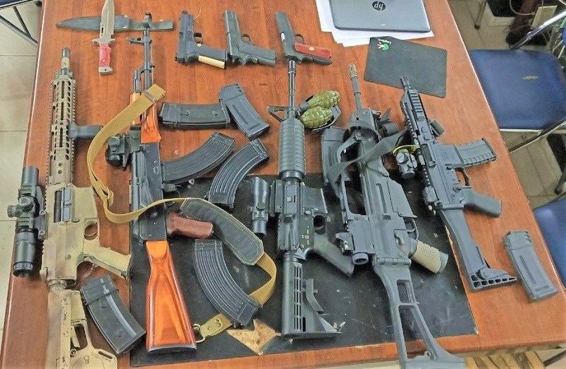 Số súng đồ chơi nguy hiểm bị lực lượng công an thu giữ của Nguyễn Đức Thịnh.