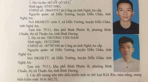 Công an truy tìm 2 đối tượng liên quan vụ án mạng