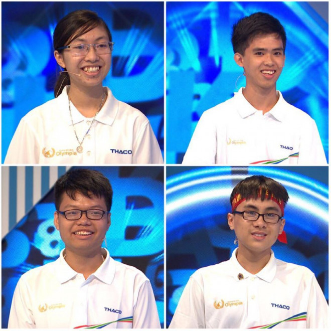 Các thí sinh Quý I: Thu Hằng, Minh Triết, Toàn Thắng, Xuân Huy (lần lượt từ trái sang phải, trên xuống dưới). Ảnh: FBCT