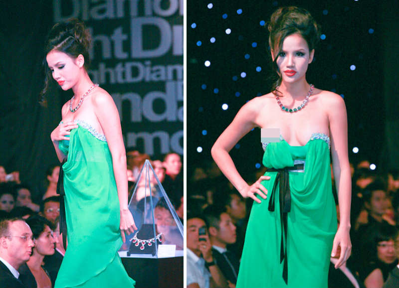 Mặc dù là trang phục tôn dáng nhưng chiếc váy này vẫn có thể phản chủ. 