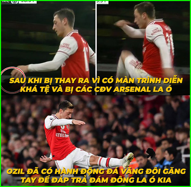 Ozil lại một lần nữa làm "phật lòng" người hâm mộ Arsenal.