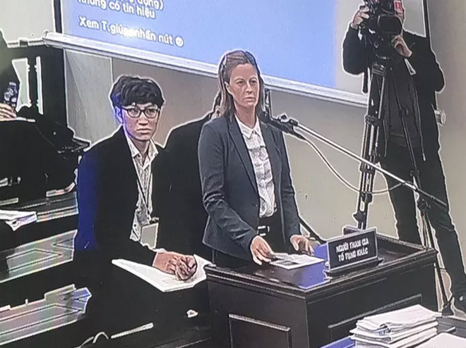 Bà Kolmakova Ekaterina tại phiên toà - Ảnh: Chụp màn hình