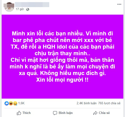 Bài đăng gây chú ý của tài khoản N.N.H.