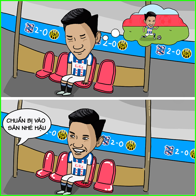 Văn Hậu lần đầu ra mắt đội 1&nbsp;CLB Heerenveen.