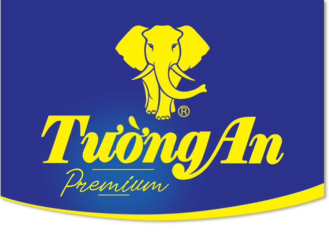 Logo Tường An Premium với sự hoà quyện của sắc vàng sang trọng và sắc xanh hiện đại.