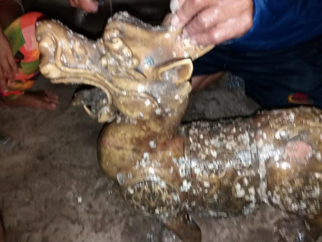 Tượng thú tì hưu 2 đầu nhặt dưới biển Cà Mau tháng 7-2019 - Ảnh: Trần Vũ.