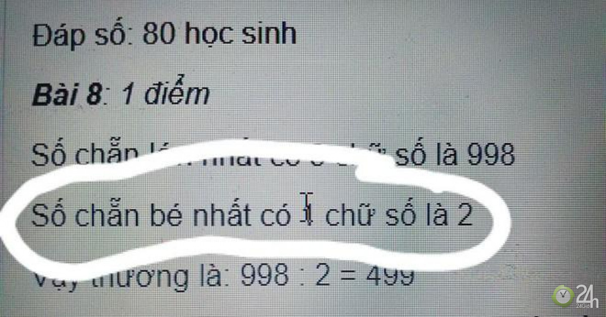 Bài toán tiểu học ‘là số chẵn nhỏ nhất 0 hay 2’ gây tranh cãi