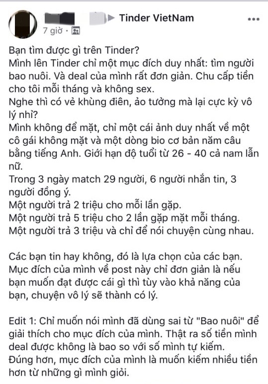 Cô gái Việt khoe 3 ngày hẹn 3 đàn ông lạ, kiếm 10 triệu mà không làm chuyện ấy - 2