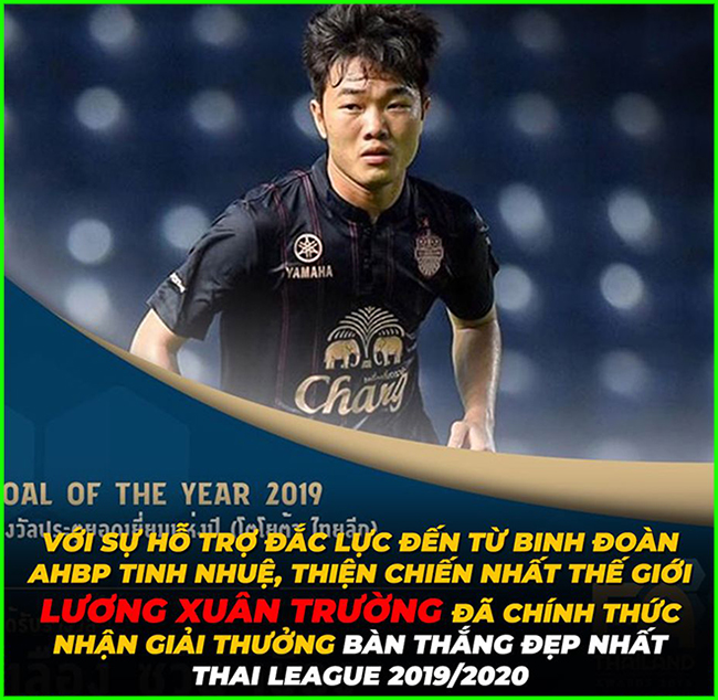 Xuân Trường nhận danh hiệu bàn thắng đẹp nhất của Thái League.
