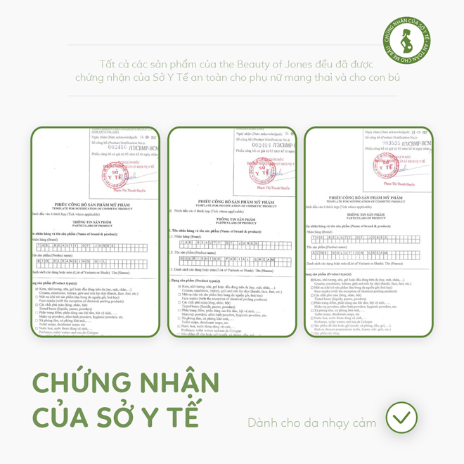 Giấy công bố chất lượng sản phẩm - chứng nhận an toàn của Sở Y tế